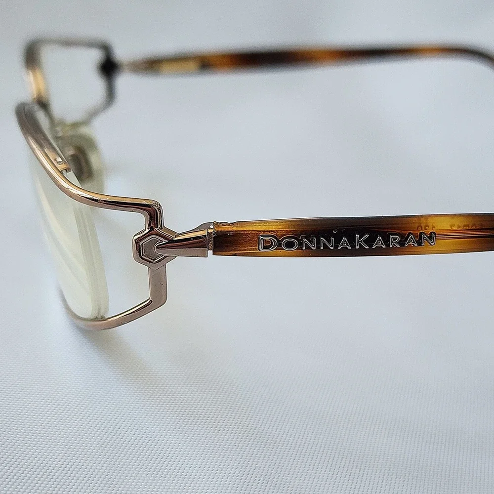 Donna‎ Karan DK 3536 Gold Tortoise Oval Semi Rimless Eyeglass Frames Italy 50-17